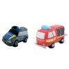 Sweety Toys 14064 Peluche camion de pompier et police en kit