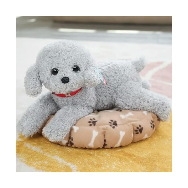 EacTEL Chien en Peluche habillé Mignon Caniche Peluche Animal poupée Cadeau d’Anniversaire de Noël 55cm 8