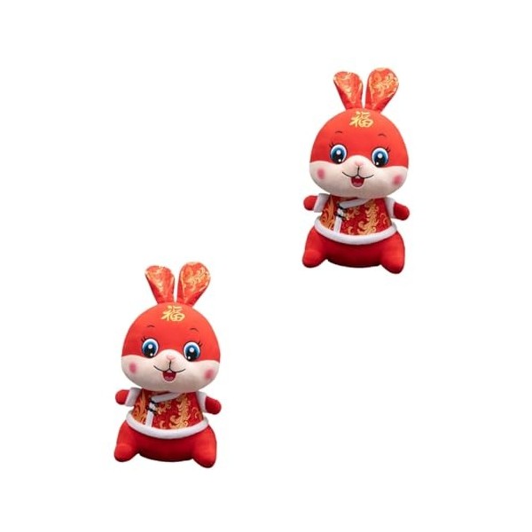 ibasenice 2 Pièces Tang Costume Lapin Poupée Peluche Lapin Jouet Peluche Lapin Peluche Année De Peluche Lapin Oreiller Zodiaq