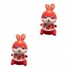 ibasenice 2 Pièces Tang Costume Lapin Poupée Peluche Lapin Jouet Peluche Lapin Peluche Année De Peluche Lapin Oreiller Zodiaq