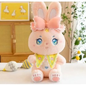 GagaLu Géant Mignon Dessin animé Lapin en Peluche Jouet Nouvel an Arc Lapin poupée Enfants Anniversaire Cadeau de Noël 60cm 2