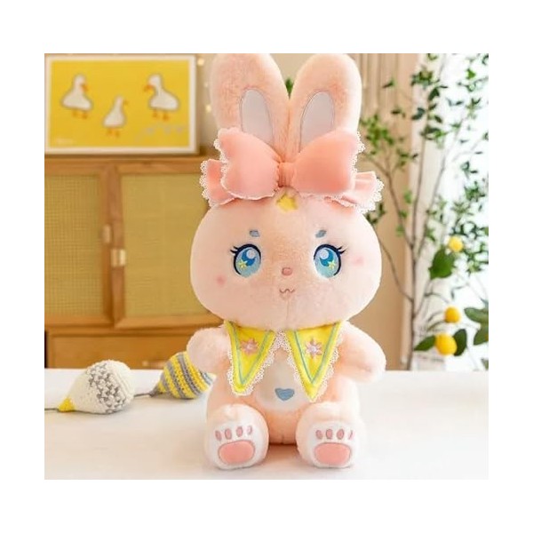 GagaLu Géant Mignon Dessin animé Lapin en Peluche Jouet Nouvel an Arc Lapin poupée Enfants Anniversaire Cadeau de Noël 60cm 2