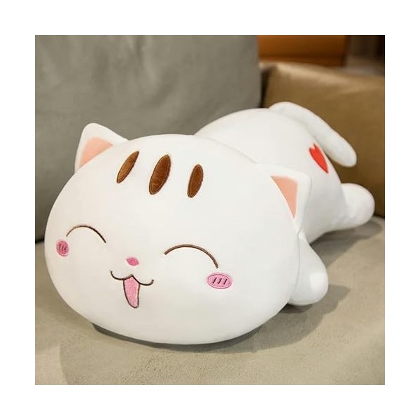 LfrAnk Kawaii Chat Peluche Jouet Chaton Doux Animal Oreiller Peluche poupée Enfants Cadeau d’Anniversaire Cadeau de Noël 80cm