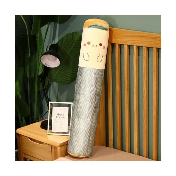 LfrAnk Tapis en rotin de Soie de Glace fraîche, Long Oreiller en Peluche Dinosaure Pain Jouet en Peluche, Cadeau de Tapis de 