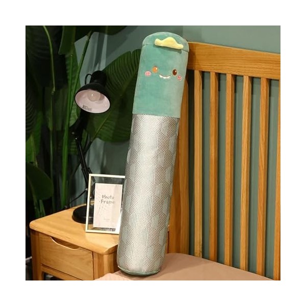 LfrAnk Tapis en rotin de Soie de Glace fraîche, Long Oreiller en Peluche Dinosaure Pain Jouet en Peluche, Cadeau de Tapis de 