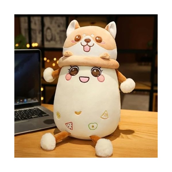 Mignon Shiba Inu Lapin en Peluche Doux Lapin Bulle Thé Shiba Inu Tasse À Thé Jouet Oreiller Enfants Cadeau Anniversaire Cadea
