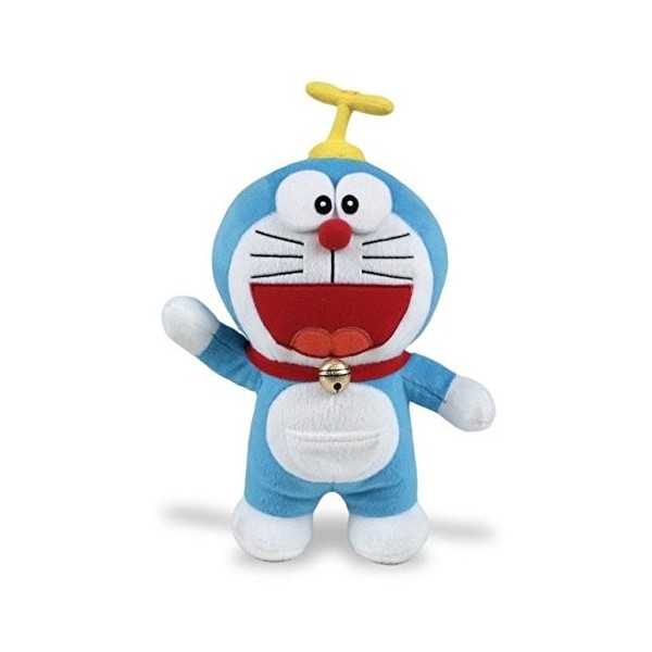 Doraemon Peluche Géant avec Hélice Originale De Bande Dessinée - Bleu / Blanc - 45cm