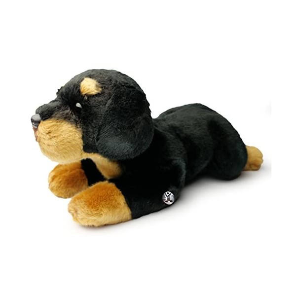 Rottweiler Brutus Peluche pour chien couché Noir/rouge