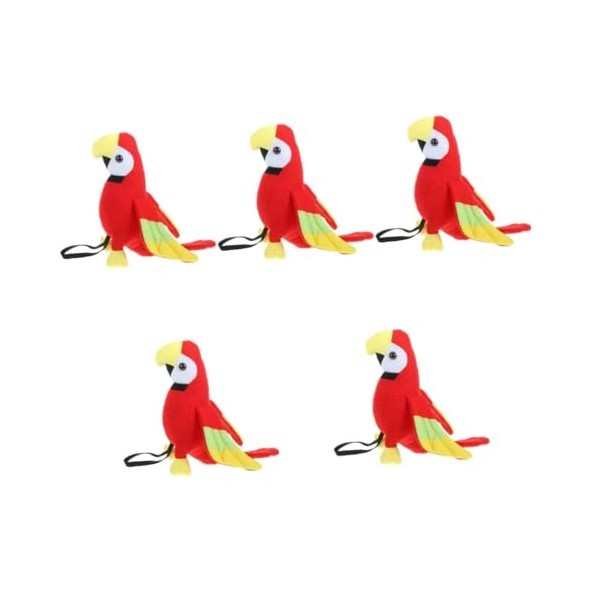 Abaodam 5 Pièces Poupée Perroquet Pirate Perroquet en Peluche pour Pirate Dépaule Modèle Oiseau Écarlate Doux Accessoire Dé