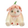 PaMut Fleur de pétale de pêche en Forme de Chapeau Coeur Rouge Lapin en Peluche Grands Yeux Lapin Peluche Jouet Mignon Cadeau