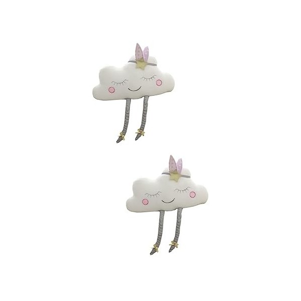 Toyvian 2 Pièces Peluche Coussin De Dossier De Canapé Oreiller Nuage Sourire De Bébé Poupée Apaiser