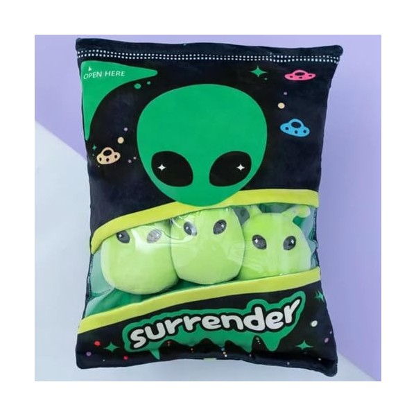 NOpinz Drôle d’Extraterrestre Chenille Oreiller Beignet Frites Snack Sac Pudding Snack Mat Cadeau d’Anniversaire pour Enfants