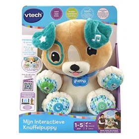 VTech Mon Chiot en Peluche interactif - Jouets Interactifs - Effets Lumineux et sonores - Personnalisable - 3 à 6 Ans