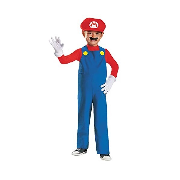 Disguise Nintendo Déguisement Mario Enfant, Déguisement Halloween Enfant Taille XS 2-4 ans 