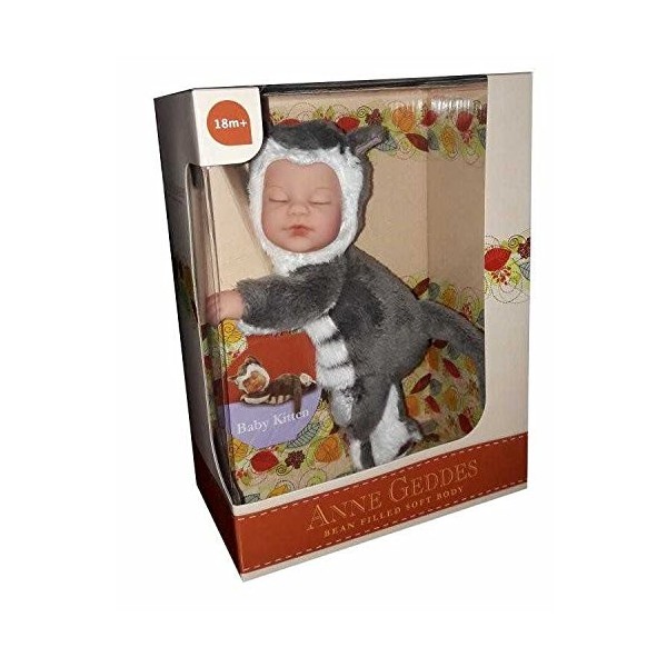 Anne Geddes 9 inch Baby Kitten Doll - Bean Filled Soft Body Collection