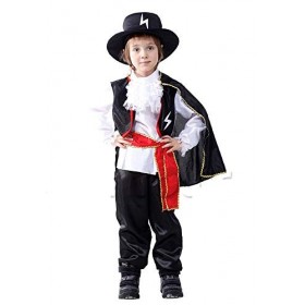 Costume de Zorro - carnaval - enfant - bandit - chevalier - halloween - cosplay - taille xl - 10-12 ans - idée cadeau pour No