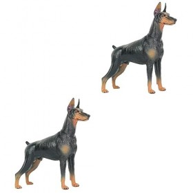 Toyvian 2 Pièces Ornements De Chien Ornement De Bureau Dobermann Peluche Modèle Réaliste De Dobermann Statue Doberman en Rési