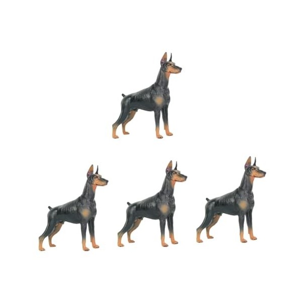 Toyvian 2 Pièces Ornements De Chien Ornement De Bureau Dobermann Peluche Modèle Réaliste De Dobermann Statue Doberman en Rési