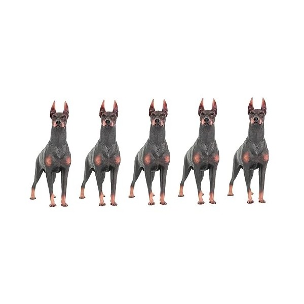 Toyvian 2 Pièces Ornements De Chien Ornement De Bureau Dobermann Peluche Modèle Réaliste De Dobermann Statue Doberman en Rési