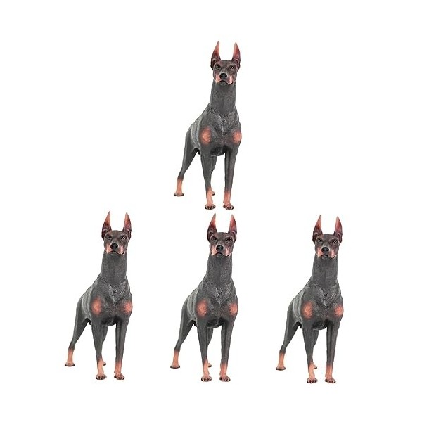 Toyvian 2 Pièces Ornements De Chien Ornement De Bureau Dobermann Peluche Modèle Réaliste De Dobermann Statue Doberman en Rési