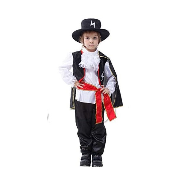 KIRALOVE Costume zorro carnaval enfant bandit chevalier halloweenidea cadeau pour les fêtes taille l - 7/9 ans cosplay