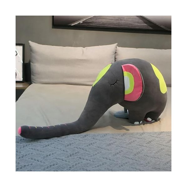 NOpinz Éléphant Peluche Jouet Oreiller Enfants Cadeau d’Anniversaire Mignon Kawaii Animal poupée Couchage Coussin canapé déco
