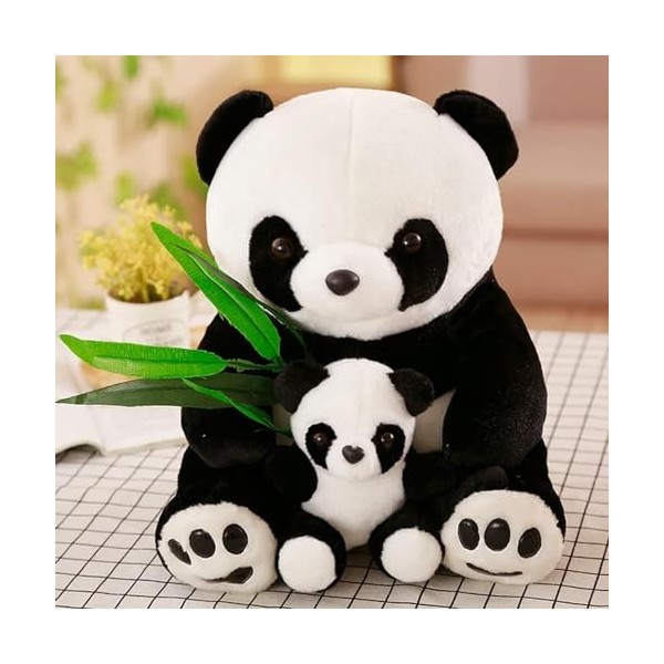 SaruEL Panda Vif et drôle avec Feuille de Bambou Jouet en Peluche Doux Dessin animé Animal Panda Peluche Pendentif poupée Enf