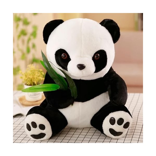 SaruEL Panda Vif et drôle avec Feuille de Bambou Jouet en Peluche Doux Dessin animé Animal Panda Peluche Pendentif poupée Enf