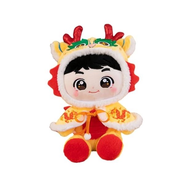 Amagogo Jouet en Peluche Dragon du Nouvel an Chinois 2024, Jouet de décoration, Animal en Peluche à câliner pour Enfants, Jou
