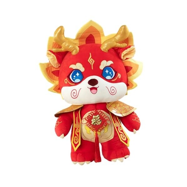 Amagogo Jouet en Peluche Dragon du Nouvel an Chinois 2024, Jouet de décoration, Animal en Peluche à câliner pour Enfants, Jou