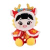 Amagogo Jouet en Peluche Dragon du Nouvel an Chinois 2024, Jouet de décoration, Animal en Peluche à câliner pour Enfants, Jou