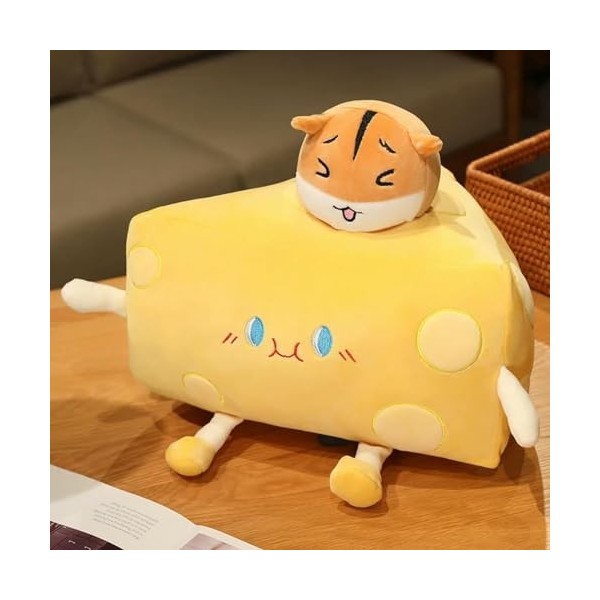 GagaLu Creative Fun Mignon Peluche Nourriture Dessin Animé Fromage avec Animal Poupée Coussins Rembourrés Enfants Oreiller Ca