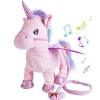 Abester Jouet en Peluche en Forme de Licorne ambulante Électrique Jouet Peluche, Laisse pour Chants Magiques Pony pour Enfant