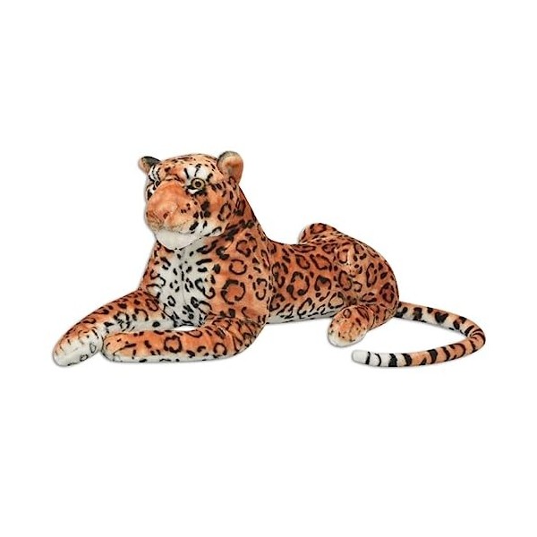 vidaXL Léopard en Peluche Marron XXL Jouet pour Enfants Bébé Décor Maison