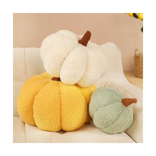 KiLoom Citrouille Peluche Jouets Doux Peluche Plante Doudou Oreiller Canapé Décor Coussin pour Enfants Filles Cadeaux D’Anniv