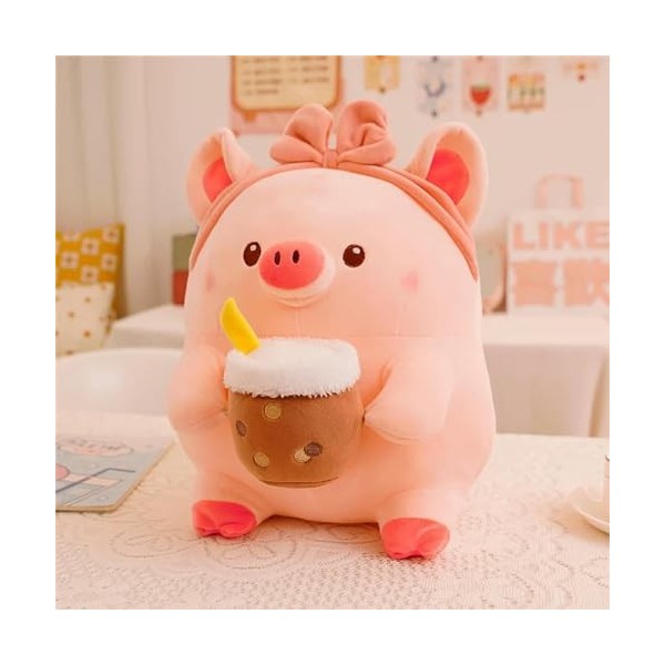 Kawaii Lait Thé Cochon Jouets en Peluche Animal Cochon Poupée Oreiller Enfants Jouets Anniversaire Cadeaux De Noël 50cm 1