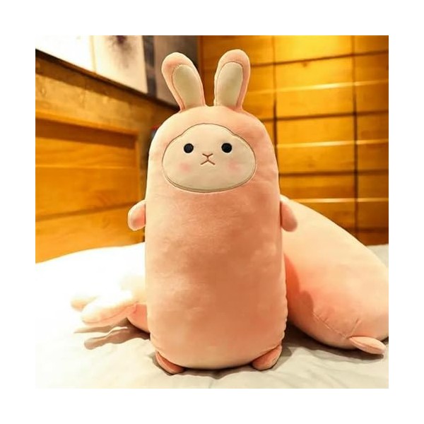 LfrAnk Peluche Douce et Mignonne Lapin Lapin Mignon Sieste Oreiller Lapin Peluche Jouet d’Anniversaire Cadeau de Noël 75cm 3