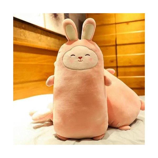 LfrAnk Peluche Douce et Mignonne Lapin Lapin Mignon Sieste Oreiller Lapin Peluche Jouet d’Anniversaire Cadeau de Noël 75cm 3