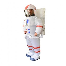 Amosfun Costume dastronaute gonflable pour adulte - Costume dHalloween cool - Costume de pilote davion - Blanc - Sans batt