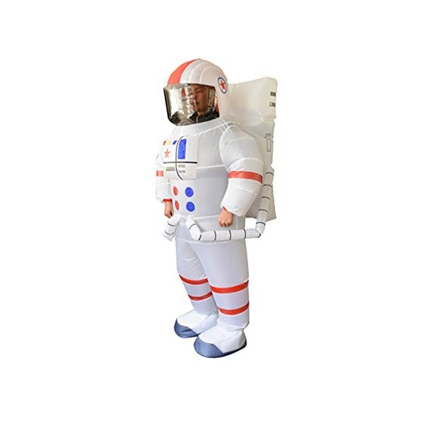 Amosfun Costume dastronaute gonflable pour adulte - Costume dHalloween cool - Costume de pilote davion - Blanc - Sans batt