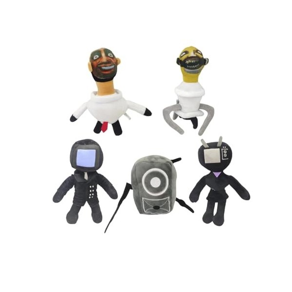 Jouet de Toilette Skibidi en Peluche,TV Homme Jouet de Toilette Skibidi,10 « Speakerman Bosses Peluches Jouets Skibidi Toilet