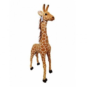 BOMBOMFUN Girafe en peluche de 101,6 cm - Grand support - Peluche en peluche - Cadeau pour enfant - Décoration de chambre de
