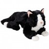 Carl Dick Peluche Chat Noir-Blanc, 30cm, 40cm de Longueur Totale 3558