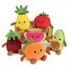 JEMINI- FRUITYS 024144 Cagette Contenant 6 Fruits et légumes en Peluche +/-17 cm Douce et Moelleuse pour Enfant, Multicolor