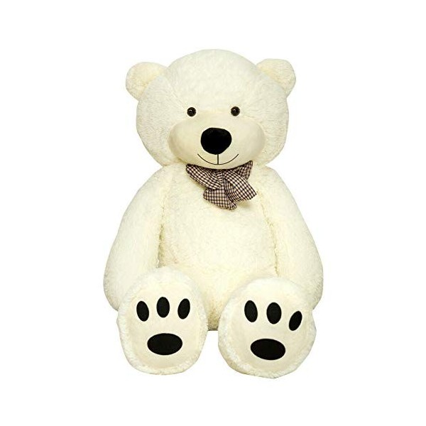 TEDBI Grand Ours en Peluche 120cm | Crème Vanille | Geant Cadeau danniversaire XXL Grand Nounours géant en Peluche Ours en P