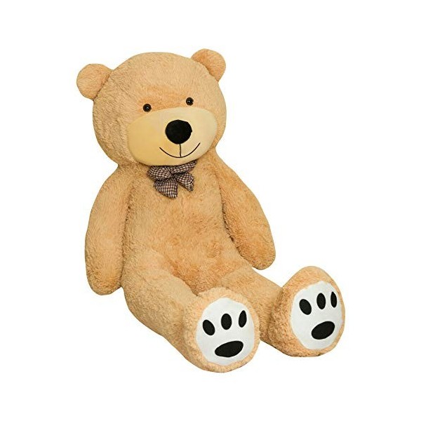 TEDBI Grand Ours en Peluche 120cm | Crème Vanille | Geant Cadeau danniversaire XXL Grand Nounours géant en Peluche Ours en P