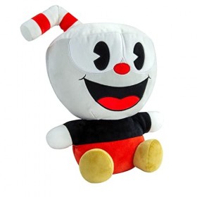Club Mocchi Mocchi- Cuphead Plush Peluche Doudou pour garçons et Filles à partir de 3 Ans, T12873, Blanc/Rouge, Medium