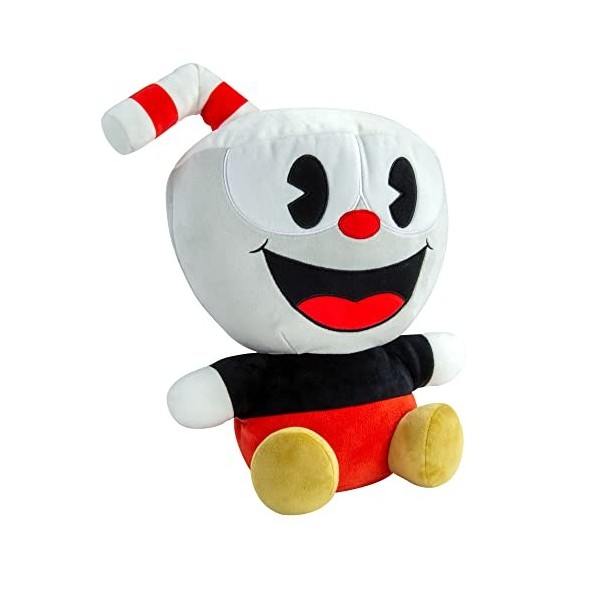 Club Mocchi Mocchi- Cuphead Plush Peluche Doudou pour garçons et Filles à partir de 3 Ans, T12873, Blanc/Rouge, Medium