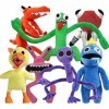 Gensly 7 Pcs Rainbow Jouets en Peluche Poupées en Peluche de Dessins animés pour Halloween Cadeaux de Noël pour Les Enfants A