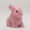 La pelucherie - Peluche Lapin Léon Assis 15 cm Rose - Peluches Artisanals Cousues Main - Marque Française